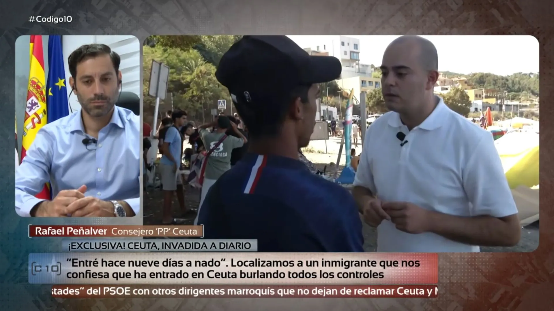 Exclusiva | 'Código 10' localiza a un migrante que confiesa haber entrado en Ceuta irregularmente tras el 30 de julio: "Entré a nado"