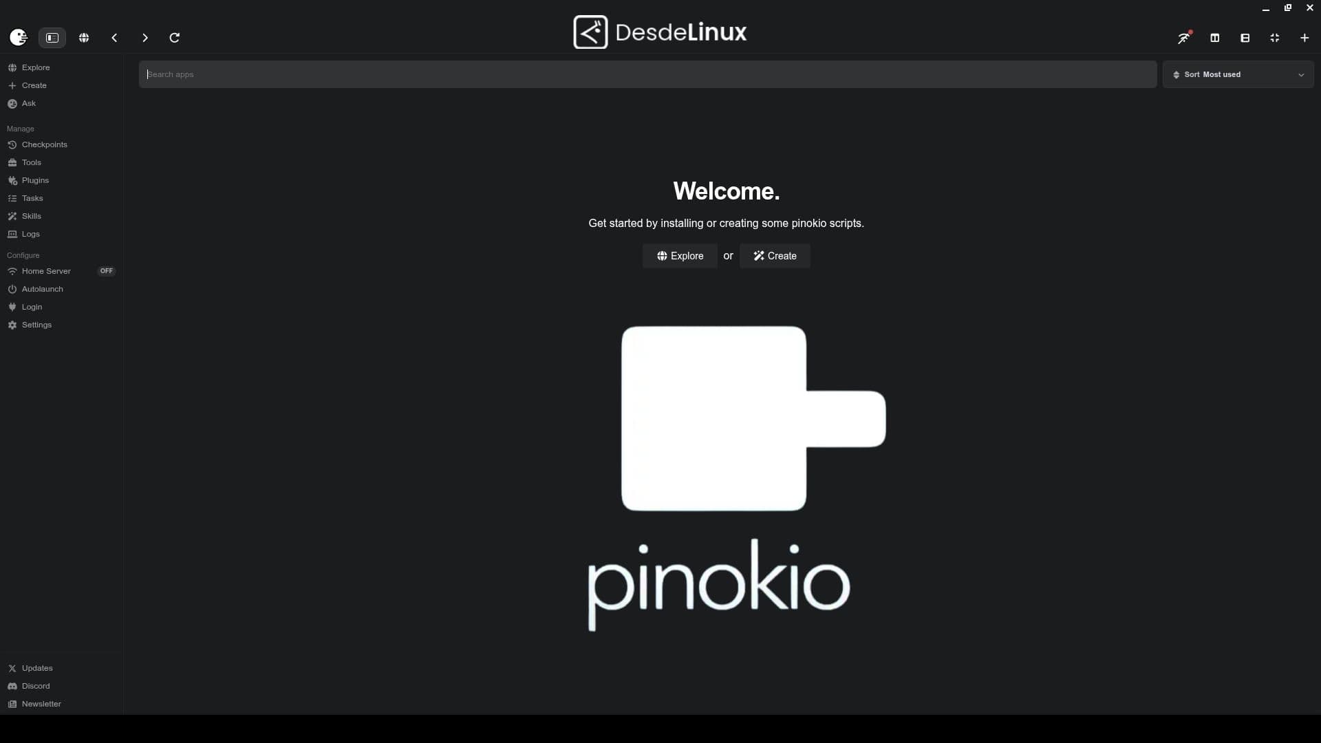 Pinokio: Herramienta de escritorio para ejecutar localmente aplicaciones normales y de inteligencia artificial, agentes y servidores web