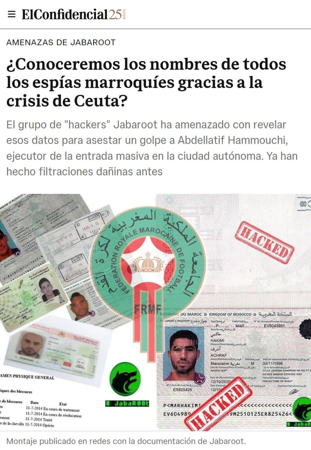 Un grupo de hackers publica la lista de espías marroquís infiltrados en Ceuta.