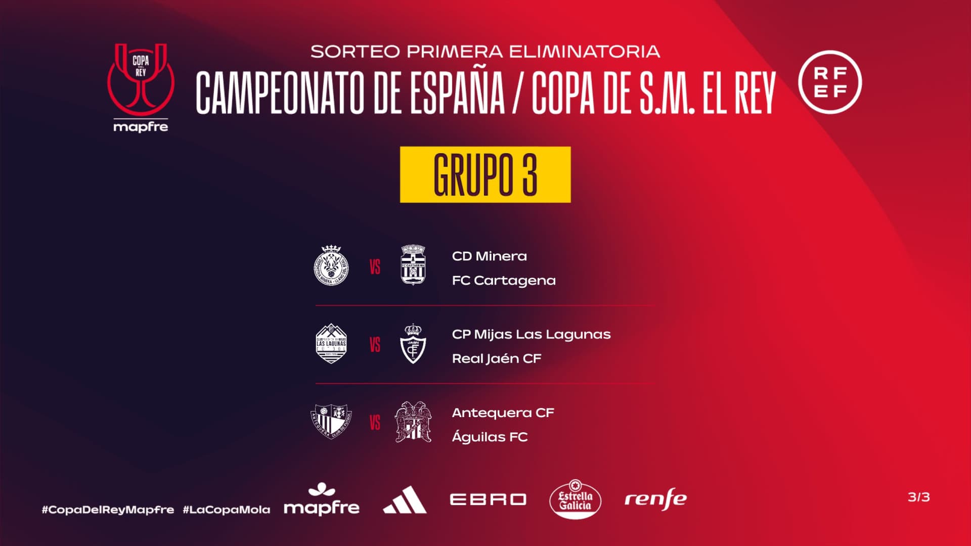 El sorteo de la Copa del Rey depara un derbi entre la Deportiva Minera y el FC Cartagena