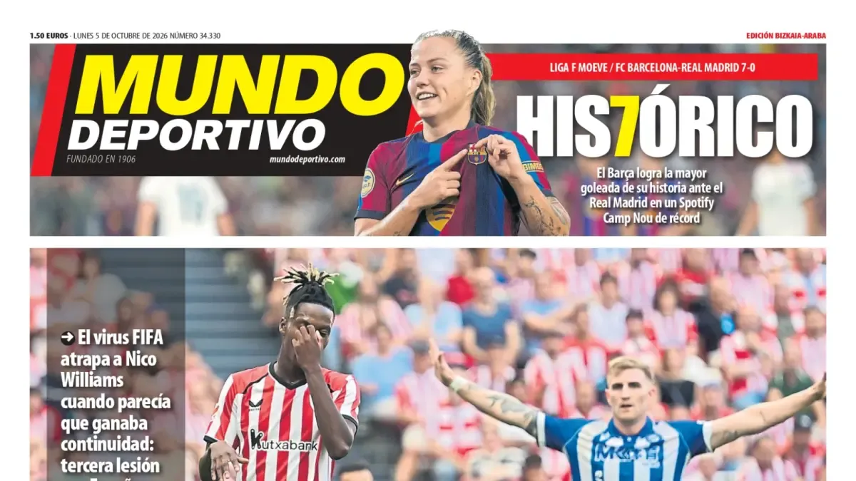 Portada de hoy en la Edición Bizkaia-Araba de Mundo Deportivo