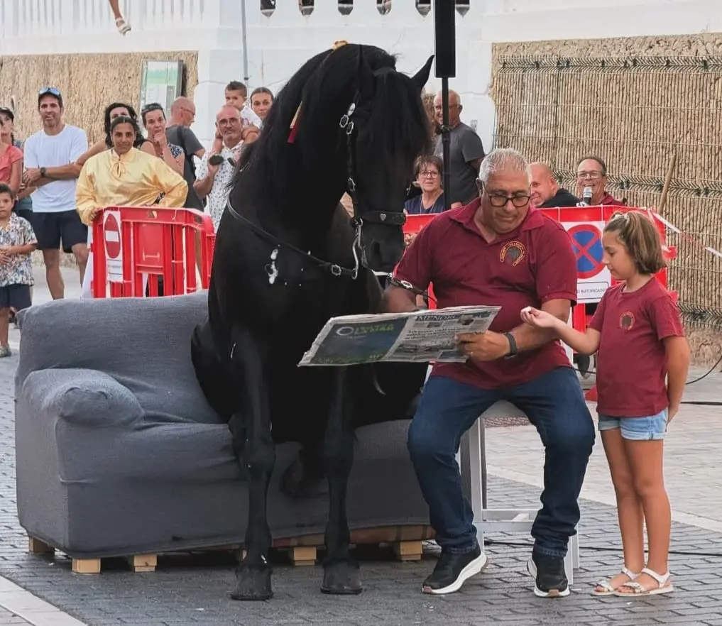 Que el caballo Álfil se sentara en un sofá...