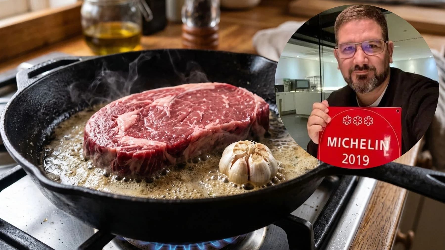 Dani García y los chefs expertos coinciden: para que el filete a la plancha quede bien, «no untes la sartén con aceite, mejor usa ajo y mantequilla»