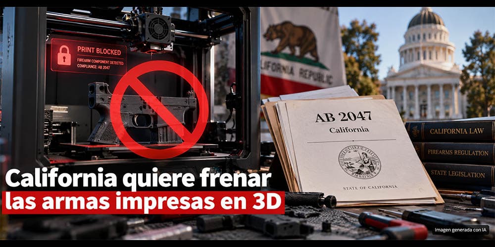 Una ley de California quiere prohibir el uso de impresoras 3D para fabricar armas de fuego